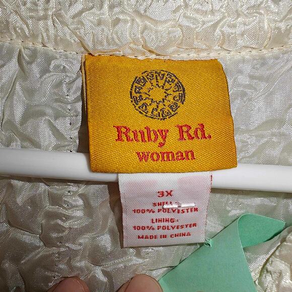 Ruby Rd Womens 3XL Lightweight Puffer Jacket Full Zip crepe Cardigan Soft - Picture 6 of 7